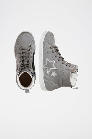 Sapatilhas subidas em couro Cinzento-escuro