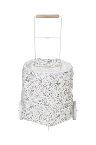 Panier de courses à roulettes Gris et blanc - 