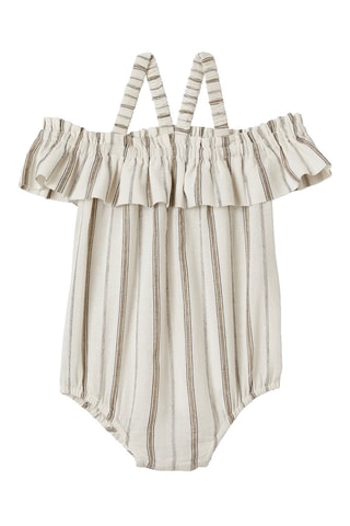 Macacão curto Cru e preto