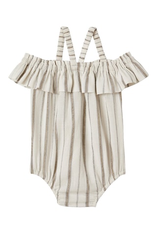 Macacão curto Cru e preto