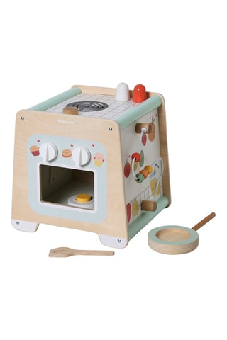 Cube multi-activités en bois Blanc et vert - 