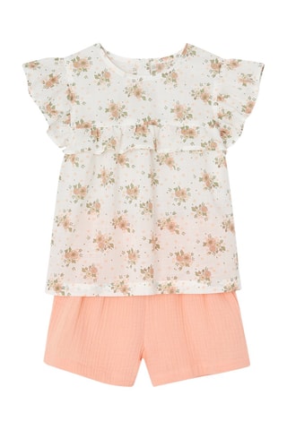 Ensemble 2 pièces - Rose et blanc