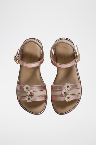 Sandálias em couro - Dourado-rosa