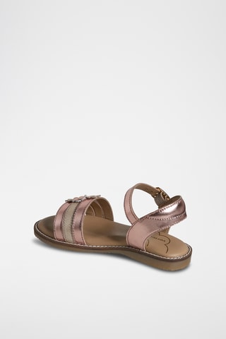 Sandálias em couro - Dourado-rosa