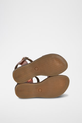 Sandálias em couro - Dourado-rosa