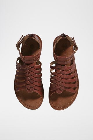 Sandálias romanas em couro - Castanho