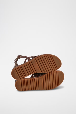 Sandálias romanas em couro - Castanho