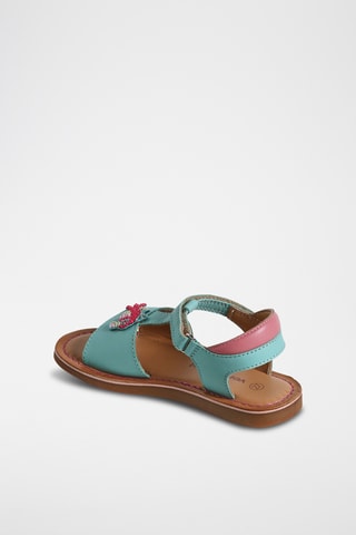 Sandálias em couro - Verde-água