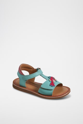 Sandálias em couro - Verde-água