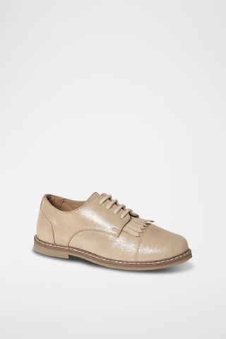 Derbies em couro - Dourado