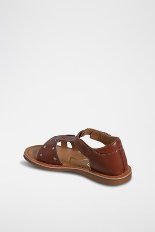 Sandálias em couro - Castanho