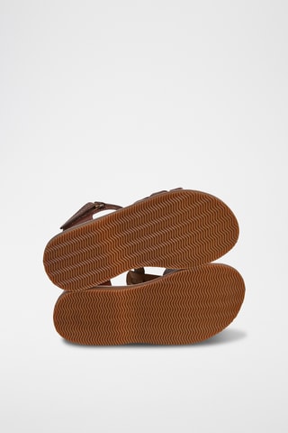 Sandálias em couro - Castanho