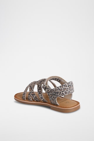 Sandálias em couro - bege