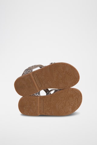 Sandálias em couro - bege