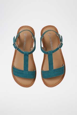 Sandálias em nobuck - Turquesa