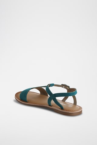 Sandálias em nobuck - Turquesa