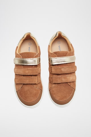 Sapatilhas em couro - Castanho