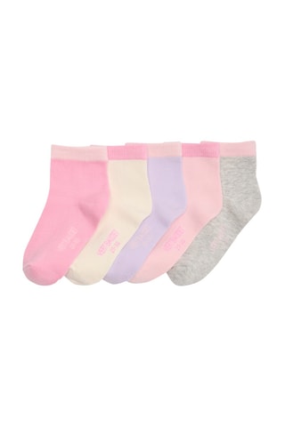5 pares de meias curtas Rosa