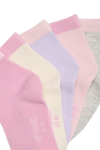 5 pares de meias curtas Rosa