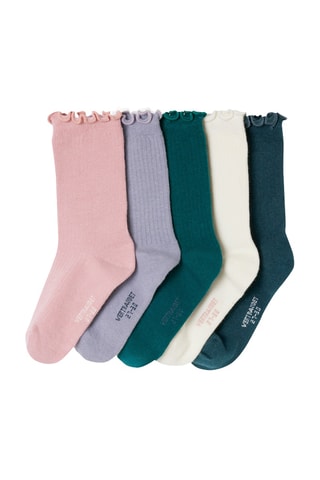 5 pares de meias - Azul-noite