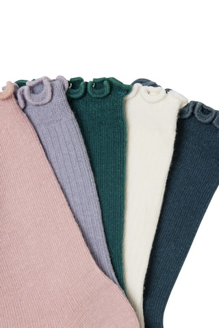 5 pares de meias - Azul-noite