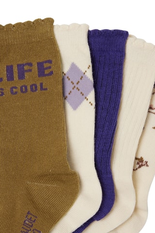 5 pares de meias - Cru