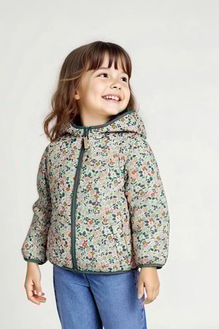 Blusão reversível com capuz - Verde-claro