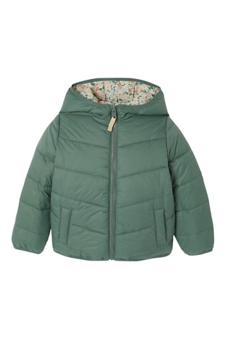 Blusão reversível com capuz - Verde-claro