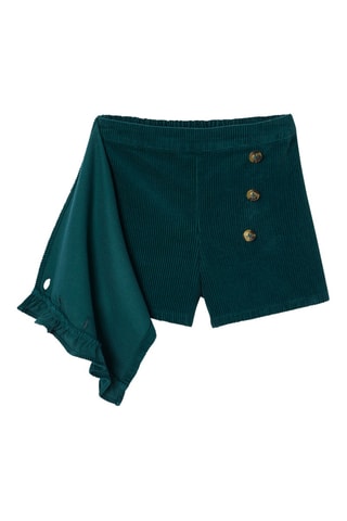 Jupe-short en velours - Vert émeraude