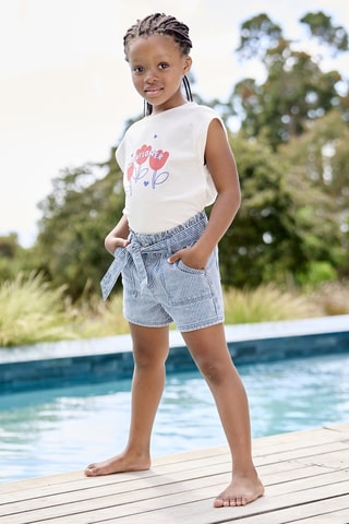 Short en jean - Bleu