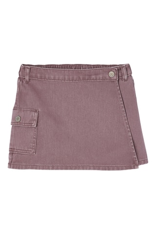 Jupe-short en jean - Mauve
