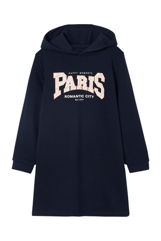 Robe sweat à capuche - Bleu marine