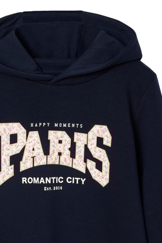 Robe sweat à capuche - Bleu marine