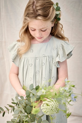 Robe en broderie anglaise - Vert clair