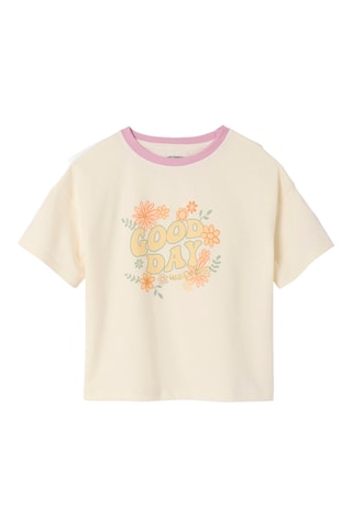 T-shirt et short - Ecru et mauve