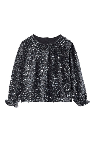 Blouse à sequins - Argenté et noir