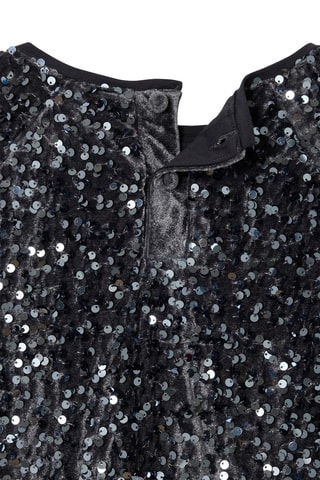Blouse à sequins - Argenté et noir