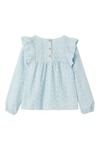 Blusa em bordado inglês - Azul-celeste