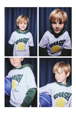 Sweat trompe-l’œil à capuche - Vert sapin