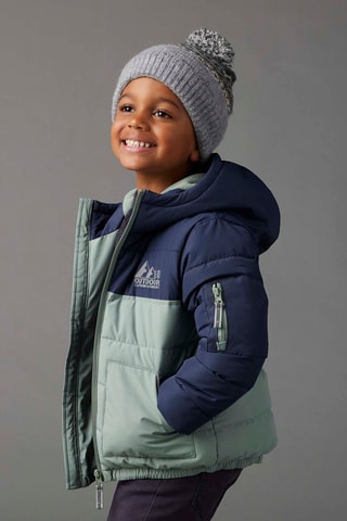 Blusão com capuz - Verde-água