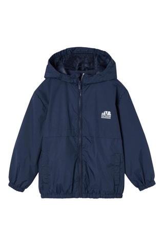 Corta-vento com capuz - Azul-noite