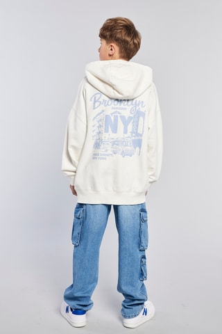 Sweat à capuche - Ecru