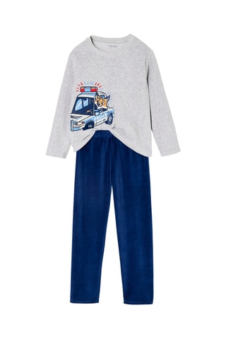 2 pyjamas en velours - Bleu marine