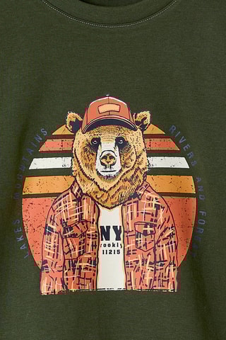 T-shirt trompe-l’œil - Kaki