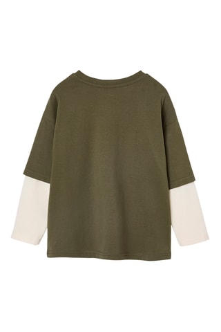 T-shirt trompe-l’œil - Kaki