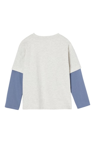 T-shirt efeito ilusório - Branco mesclado