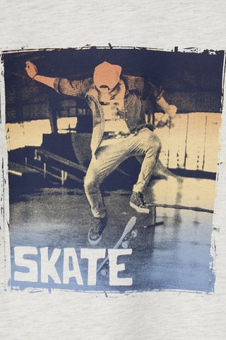 T-shirt efeito ilusório - Branco mesclado