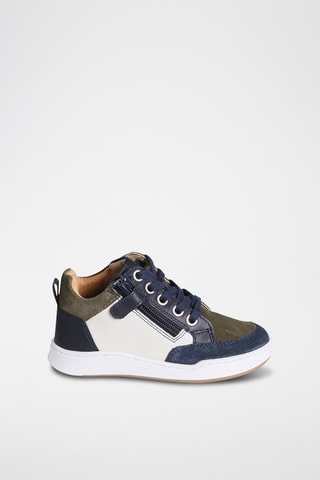 Baskets montantes en cuir - Bleu marine