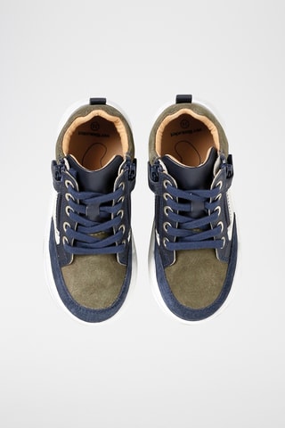 Baskets montantes en cuir - Bleu marine