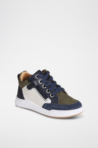 Baskets montantes en cuir - Bleu marine